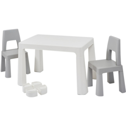 Liberty House Toys Grey and White Kids Height Adjustable Table and Chairs - Size: 49-54 x 50 x 78cm - Wilko - thumbnail 4