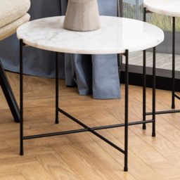Florence Avila White Marble Top Side Table - Furniture To Go - Wilko