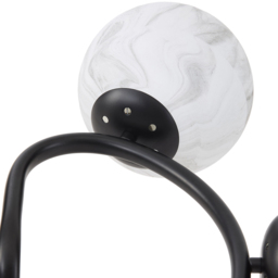 Living and Home Screw E27 Black and White 6 Marble Effect Glass Semi Flush Mount Ceiling Light - Size: 25 x 65 x 65cm - Black + White - Wilko - thumbnail 6