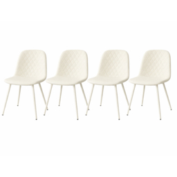 Kosy Koala Set of 4 Cream Faux Leather Gem Pattern Dining Chair - Wilko - thumbnail 5