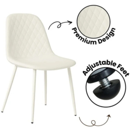 Kosy Koala Set of 4 Cream Faux Leather Gem Pattern Dining Chair - Wilko - thumbnail 6