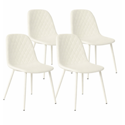 Kosy Koala Set of 4 Cream Faux Leather Gem Pattern Dining Chair - Wilko - thumbnail 4