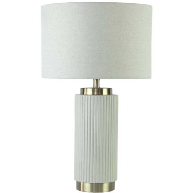 Clara White Ribbed Table Lamp - Size: 28 x 46 x 28cm - Wilko - image 1