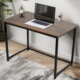 House of Home Computer Desk Rustic Brown and Black - Size: 50 x 100 x 76cm - Wilko