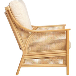 Desser Furniture Chester 2 Seater Natural Rattan Cotton Cream Sofa - Brown - Wilko - thumbnail 5