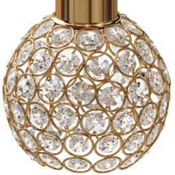 Living and Home Gold Iron Spherical Clear Glass Shade E27 Pendant Light - Size: 130 x 13 x 13cm - Wilko - thumbnail 4