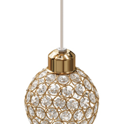 Living and Home Gold Iron Spherical Clear Glass Shade E27 Pendant Light - Size: 130 x 13 x 13cm - Wilko - thumbnail 5