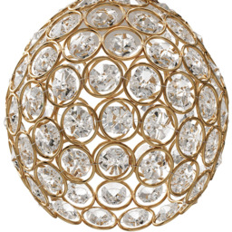 Living and Home Gold Iron Spherical Clear Glass Shade E27 Pendant Light - Size: 130 x 13 x 13cm - Wilko - thumbnail 7