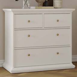Florence Paris 4 Drawer White Chest of Drawers - Wilko - thumbnail 1