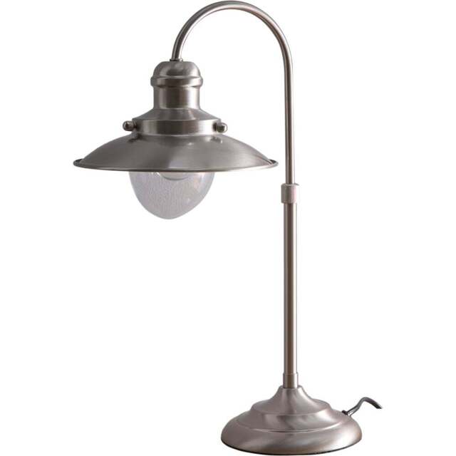 Kliving Chester Satin Nickel Table Lamp - Size: 49 x 23.3 x 23.5cm - Silver - Wilko - image 1