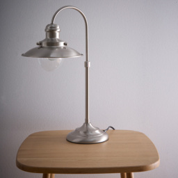 Kliving Chester Satin Nickel Table Lamp - Size: 49 x 23.3 x 23.5cm - Silver - Wilko - thumbnail 3