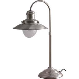Kliving Chester Satin Nickel Table Lamp - Size: 49 x 23.3 x 23.5cm - Silver - Wilko