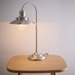Kliving Chester Satin Nickel Table Lamp - Size: 49 x 23.3 x 23.5cm - Silver - Wilko - thumbnail 4