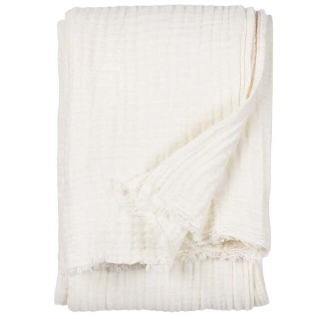 Yard Lark White Muslin Cotton Throw 130 x 180cm - Size: 180 x 130cm - Yard Living - Wilko - image 1