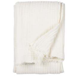 Yard Lark White Muslin Cotton Throw 130 x 180cm - Size: 180 x 130cm - Yard Living - Wilko