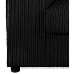 Luxor Single Seater Black Jumbo Cord Armchair - Wilko - thumbnail 4