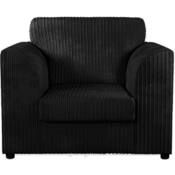 Luxor Single Seater Black Jumbo Cord Armchair - Wilko - thumbnail 3