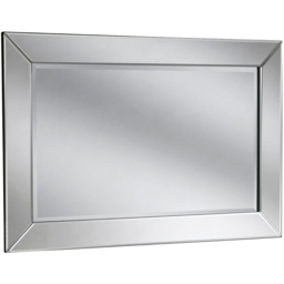 Yearn Contemporary Bevelled Wall Mirror 60 x 90cm - Black - Wilko - thumbnail 1