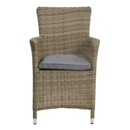 Royalcraft Wentworth Rattan 6 Seater Round Carver Dining Set - Cream - Wilko - thumbnail 5