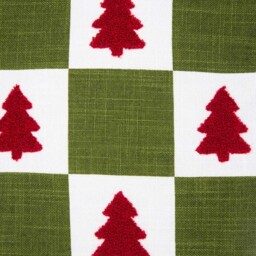 Checkerboard Trees Cushion - Green - Wilko - thumbnail 6