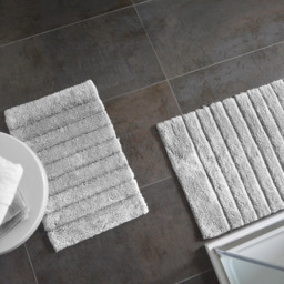 Allure Bath Fashions Dove Grey Ribbed Bath Mat Set 2 Piece - Size: 50 x 80cm - Wilko - thumbnail 4