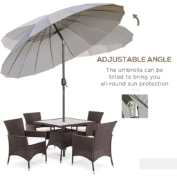 Outsunny Light Grey Crank and Tilt Umbrella Parasol 2.5m - Size: 3m - Wilko - thumbnail 6