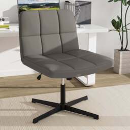 Costway Grey Cross Legged Office Chair - Size: 66 x 56 x 36cm - Wilko