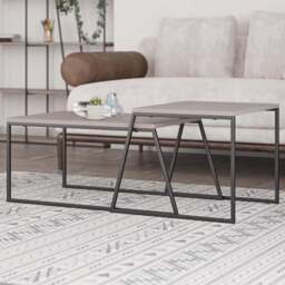 FWStyle Pal Mocha Grey Nesting Coffee Tables Set of 2 - Size: 45 x 121.5 x 55cm - Wilko