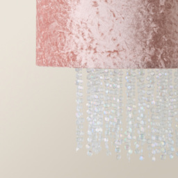 ValueLights Boland Dusky Pink Velvet Droplets Pendant Shade - Size: 35 x 33 x 35cm - Wilko - thumbnail 5