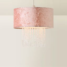 ValueLights Boland Dusky Pink Velvet Droplets Pendant Shade - Size: 35 x 33 x 35cm - Wilko - thumbnail 6