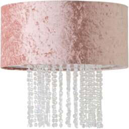 ValueLights Boland Dusky Pink Velvet Droplets Pendant Shade - Size: 35 x 33 x 35cm - Wilko