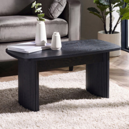 Julian Bowen Louis Black Fluted Compact Coffee Table - Size: 40 x 90 x 50cm - Wilko