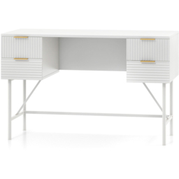 Costway 4 Drawer White Modern Computer Desk - Size: 133 x 57 x 15cm - Wilko - thumbnail 3