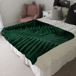 Benjamin Tate Design Deep Green Fern Leaves Blanket 120 x 150cm - Wilko - thumbnail 3