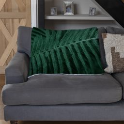Benjamin Tate Design Deep Green Fern Leaves Blanket 120 x 150cm - Wilko - thumbnail 4