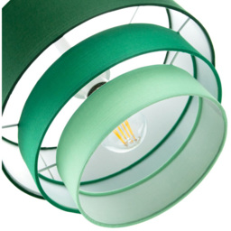 Happy Homewares 3 Tier Forest Green Cotton Round Pendant Shade - Size: 20 x 30 x 30cm - Wilko - thumbnail 6