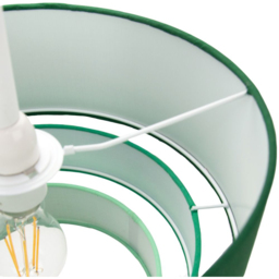 Happy Homewares 3 Tier Forest Green Cotton Round Pendant Shade - Size: 20 x 30 x 30cm - Wilko - thumbnail 4