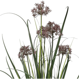 Leaf Grass with Flower Detail Artificial Plant in Pot 3ft - Size: 95 x 50 x 50cm - Green - Wilko - thumbnail 3