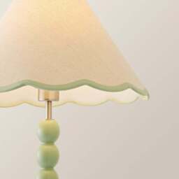 ValueLights Bobbins Natural and Green Scallop Shade Sage Green LED Floor Lamp - Size: 144 x 39 x 39cm - Wilko - thumbnail 4