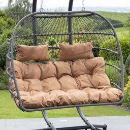Artemis Home Burford 2 Seater Brown Swing Chair - Wilko - thumbnail 3