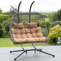 Artemis Home Burford 2 Seater Brown Swing Chair - Wilko - thumbnail 1