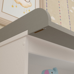 Shefa 1150 Single Door 2 Drawer Single Shelf White and Grey Kids Changing Unit - Size: 89 x 111 x 75cm - White - Grey - Wilko - thumbnail 4