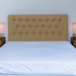 Bedmaster Lona King Size Cream Linen Buttoned Headboard - Wilko
