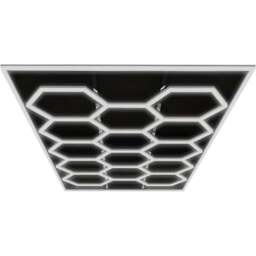 Ener-j 14 Hexagon Car Showroom LED Ceiling Light with Frame - Size: 100 x 40 x 40cm - White - Wilko - thumbnail 1