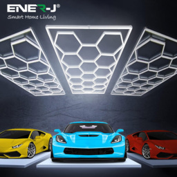 Ener-j 14 Hexagon Car Showroom LED Ceiling Light with Frame - Size: 100 x 40 x 40cm - White - Wilko - thumbnail 6