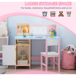 Playful Haven 2 Piece Kids Desk and Chair Set Pink - Size: 90 x 45 x 85cm - Wilko - thumbnail 5