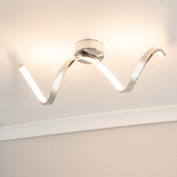 ValueLights Infinity Chrome Single Twist Integrated LED Ceiling Light - Size: 19.5 x 15 x 46.5cm - Silver - Wilko - thumbnail 3