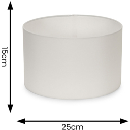 ValueLights Reni White Fabric Small Drum Shade - Size: 25 x 15 x 25cm - Wilko - thumbnail 7