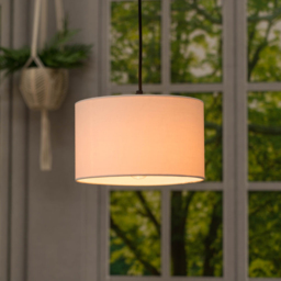 ValueLights Reni White Fabric Small Drum Shade - Size: 25 x 15 x 25cm - Wilko - thumbnail 4