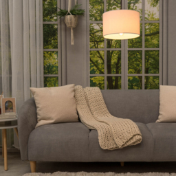 ValueLights Reni White Fabric Small Drum Shade - Size: 25 x 15 x 25cm - Wilko - thumbnail 6